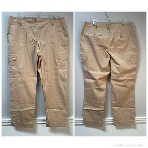 Talbots Signature khaki Cargo Pants Size 14